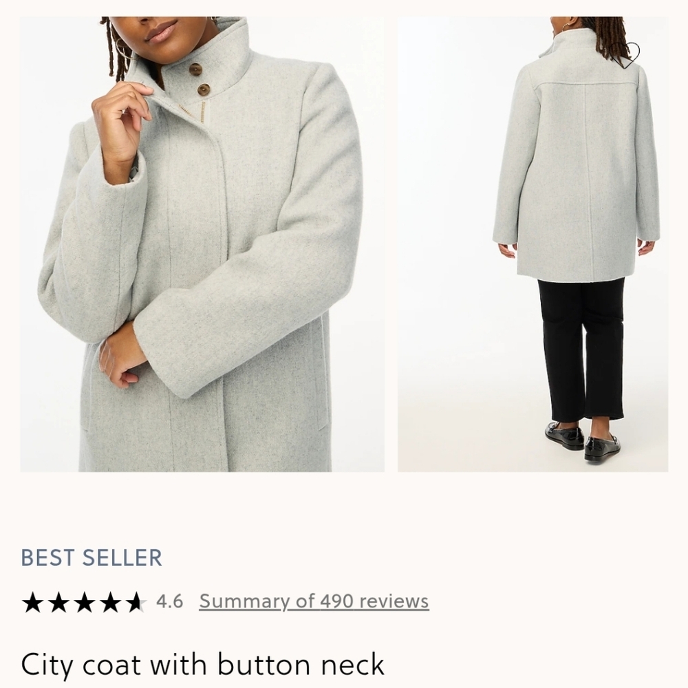 J. Crew Women's Light Gray Pea Coat